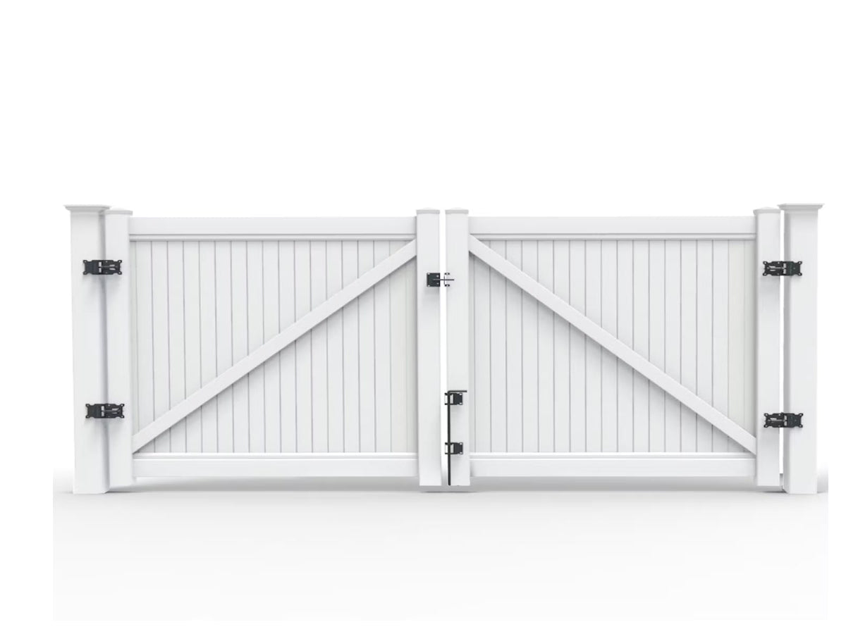 Pvc Privacy Gate PVC Privacy Fence System: Driveway Swing Gate Kit 1.8M x 3.6m – PVC Fences