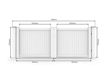 PVC Privacy Fence System: Driveway Swing Gate Kit 1.8M x 3.6m